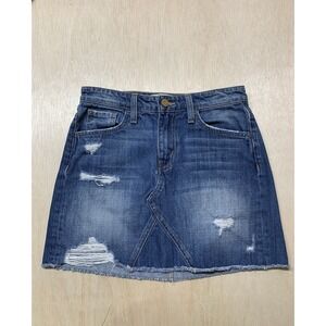 Flying Monkey Platinum High-Rise Mini Jean‎ Skirt, Dark Blue Denim, 24